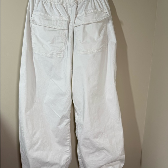 H&M Parachute Cargo Pants Size Youth 14 off White Baggy Leg Drawstring - Picture 2 of 8